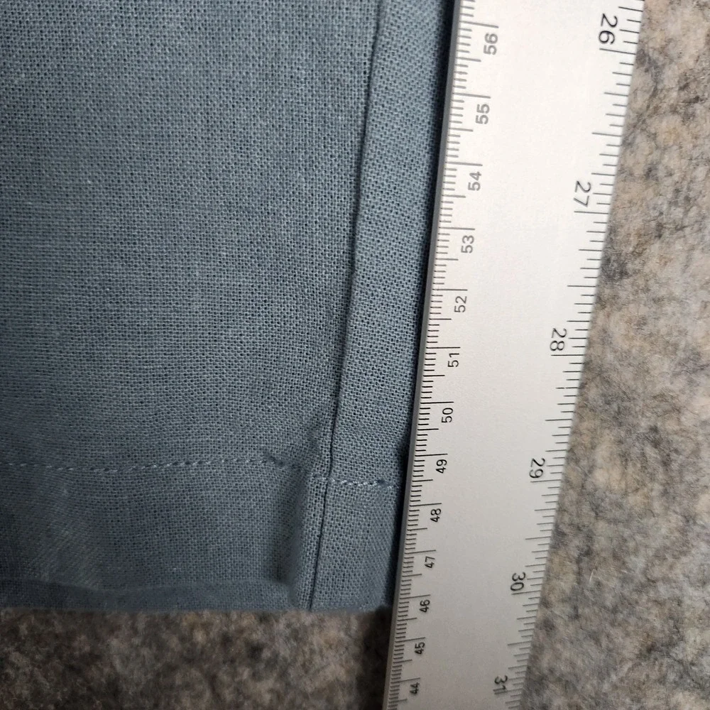 J Crew Linen Blend Drawstring Pants Men L 34x30 Sky Blue Elastic Waist Vacation
